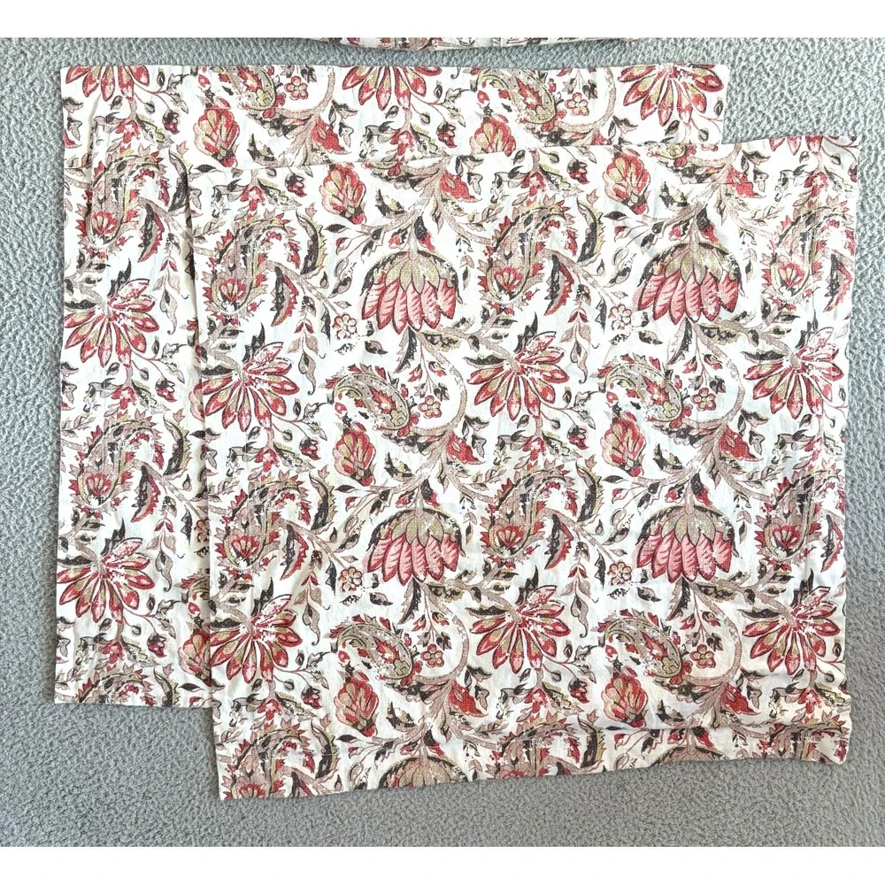 Pottery Barn Octavia Flora Linen Cotton Duvet Cover + 2 Shams Cottage Shabby